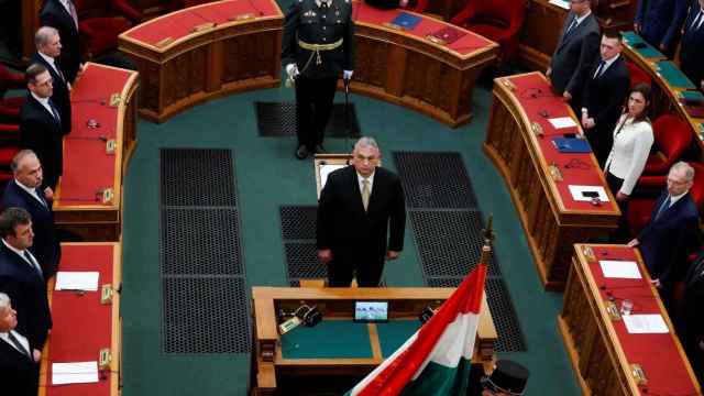 El primer ministro de Hungría, el ultranacionalista Viktor Orbán, en el Parlamento.