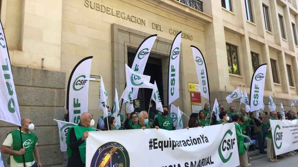Protestas en Albacete. Foto: CSIF CLM.