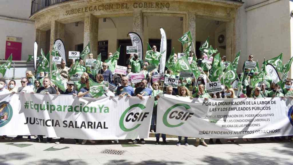 Protestas en Ciudad Real. Foto: CSIF CLM.