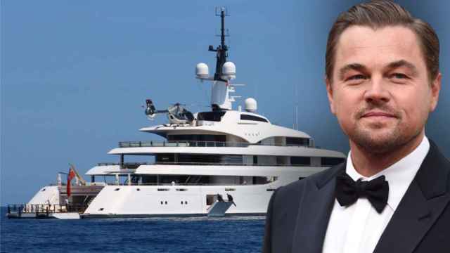 Leonardo DiCaprio junto al yate Vava II en un montaje de JALEOS.