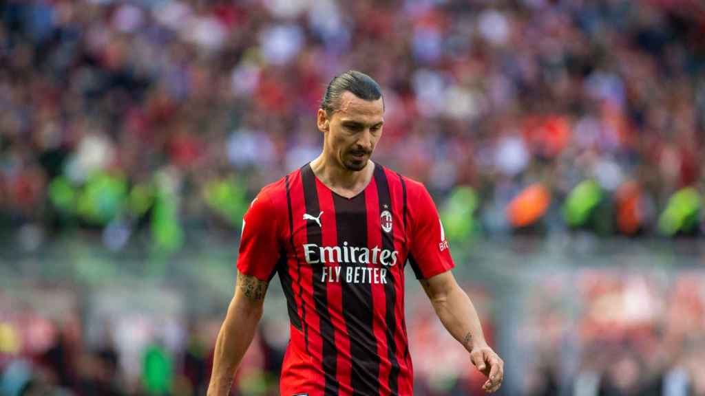 Zlatan Ibrahimovic, en un partido del AC Milan de la temporada 2021/2022
