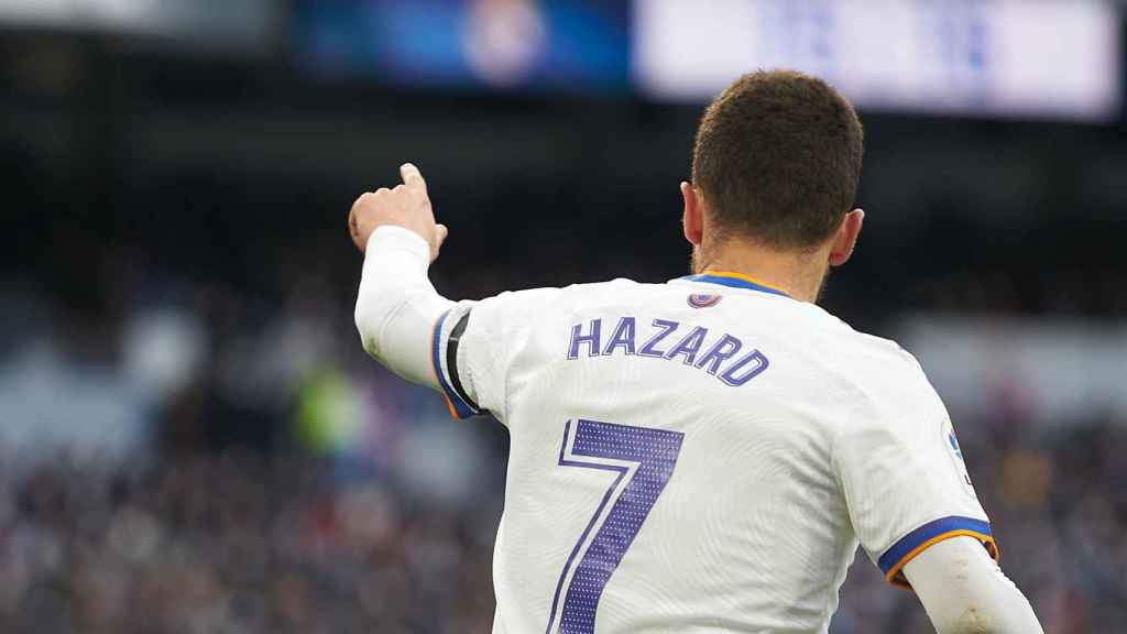 Eden Hazard, en un partido del Real Madrid de la temporada 2021/2022