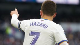 Eden Hazard, en un partido del Real Madrid de la temporada 2021/2022