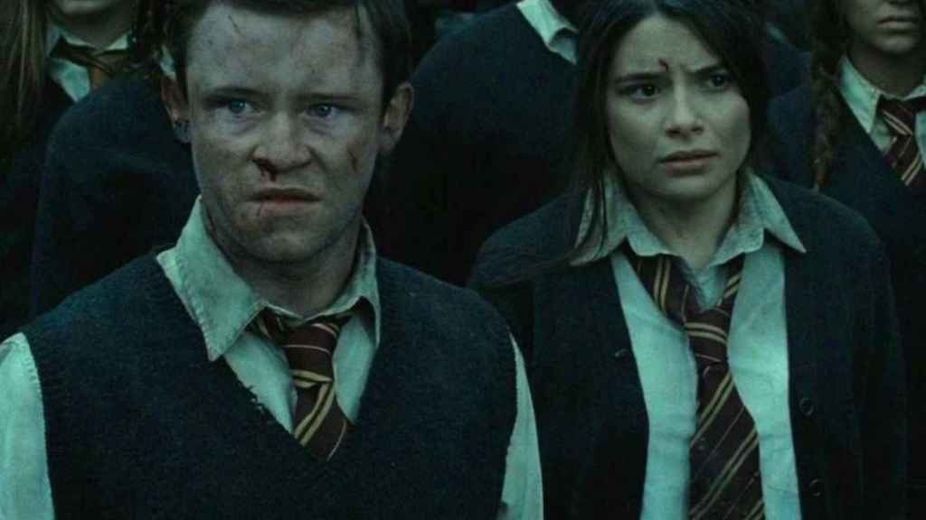 La actriz Georgina Leonidas (a la derecha) protagonizó una de las escenas clave de 'Harry Potter y el misterio del príncipe'.