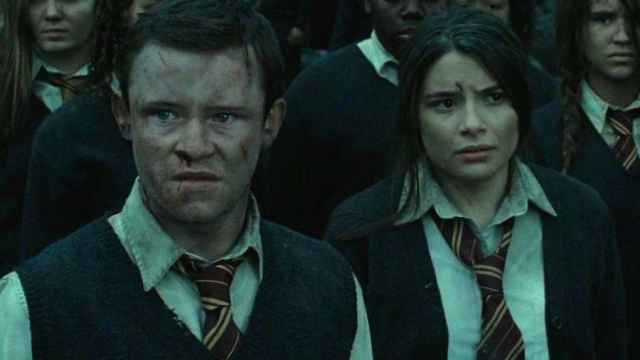 La actriz Georgina Leonidas (a la derecha) protagonizó una de las escenas clave de 'Harry Potter y el misterio del príncipe'.