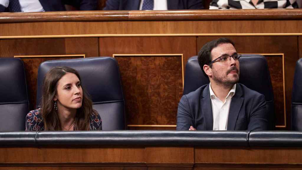 Irene Montero y Alberto Garzón en el Congreso de los Diputados.