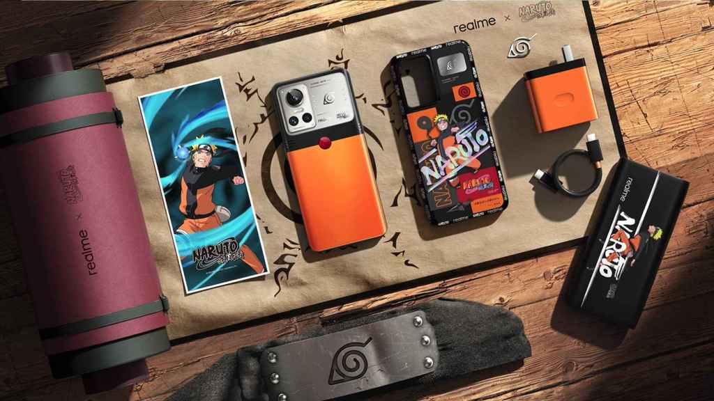 Realme GT Neo 3 Naruto Edition with accessories