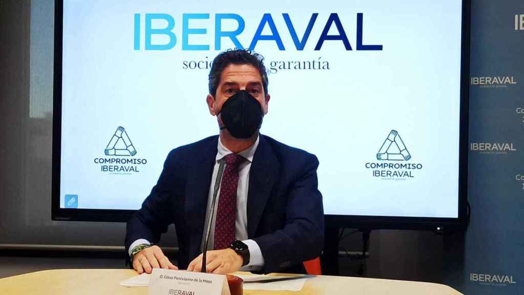 El presidente de Iberaval, César Pontvianne, durante su rueda de prensa de este jueves.