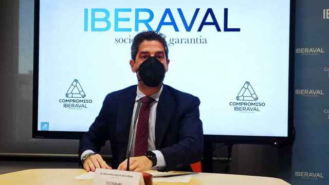 El presidente de Iberaval, César Pontvianne, durante su rueda de prensa de este jueves.