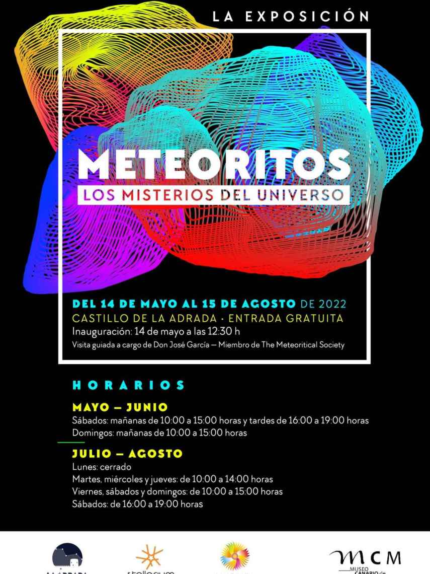 Cartel de la exposición de meteoritos en La Adrada.