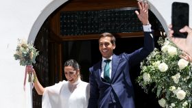 Lorenzo Díaz y Paloma de la Hoz en su boda en Ibiza.