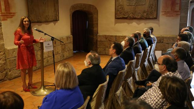 La delegada del Gobierno en Castilla y León, Virginia Barcones, en el aniversario del Paradores de Benavente