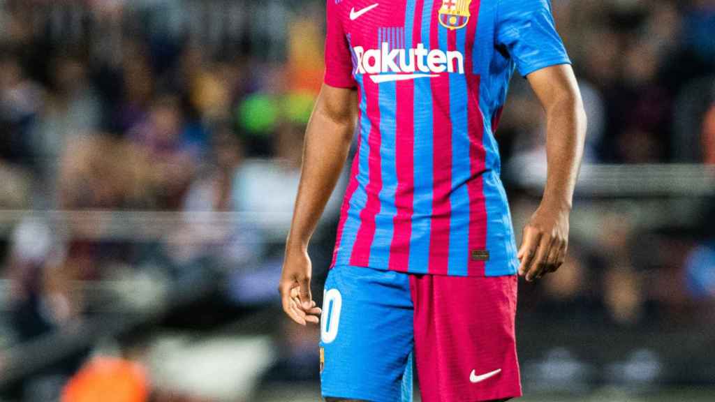 Ansu Fati, en un partido del FC Barcelona de la temporada 2021/2022