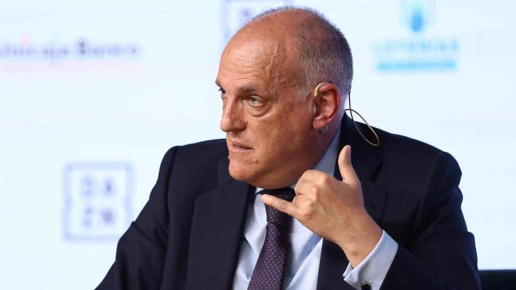 Javier Tebas, durante los desayunos de Europa Press.