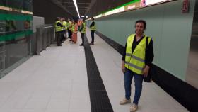 Pilar Cruzado, en el interior de la estación Atarazanas del Metro de Málaga.