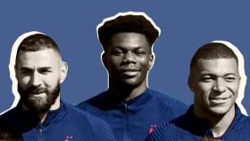 Benzema, Tchouameni y Mbappé