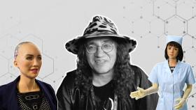 Ben Goertzel y las robots Sophia y Grace