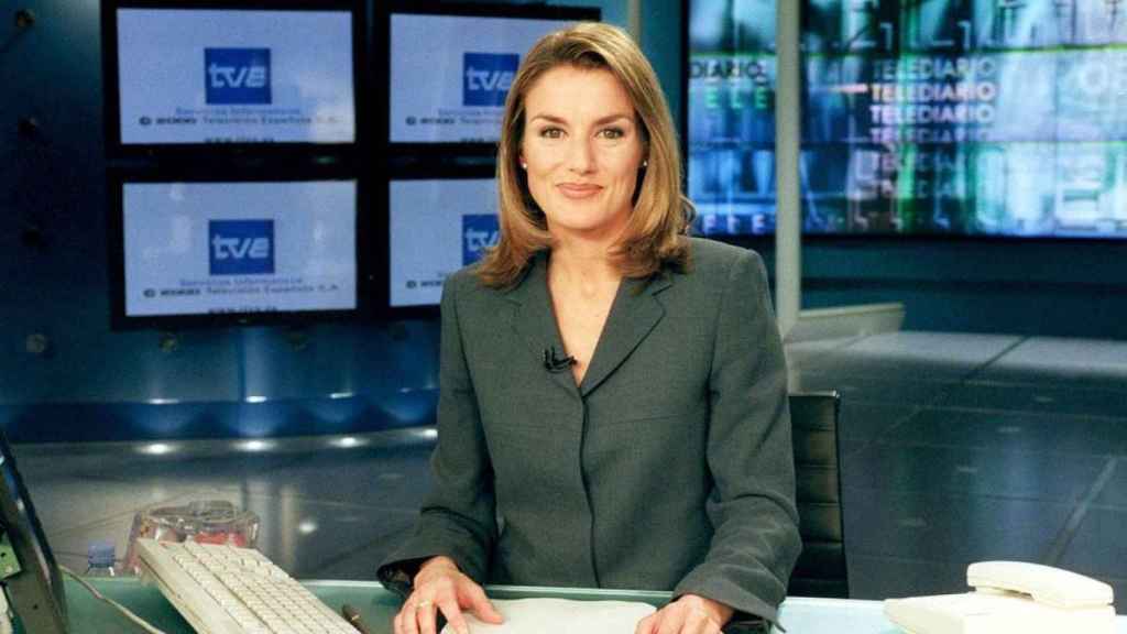 La periodista Letizia Ortiz, en 2003, cuando presentaba el telediario de TVE.