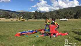 El Grupo de Rescate de Protección Civil ya en la zona de rescate en Riofrío (Segovia)