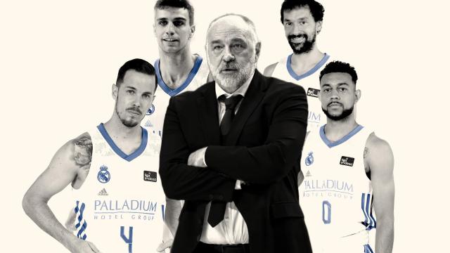 Pablo Laso, Thomas Heurtel, Carlos Alocén, Sergio Llull y Williams-Goss