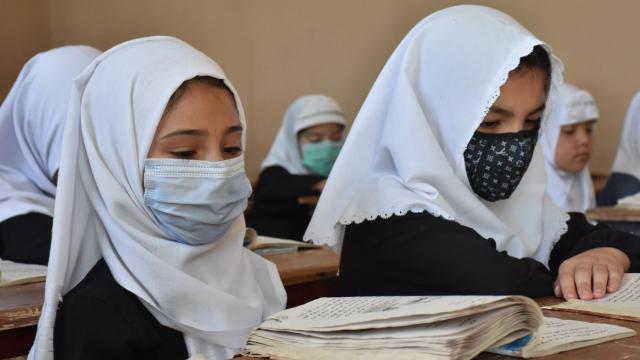 Niñas afganas en el colegio en la provincia de Balj (Afganistán).