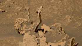 Formación rocosa en la superficie de Marte.