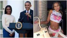 Sasha Obama, en noviembre de 2015 en la Casa Blanca (izq) y en una fotografía actual (dcha).