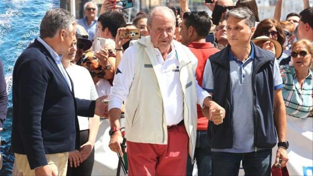 Juan Carlos en su viaje a Sanxenxo el pasado mes de mayo.