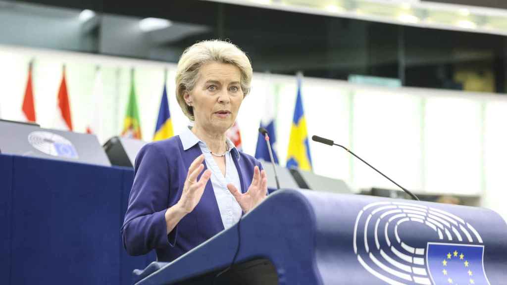 Ursula von der Leyen, durante una intervención ante el pleno de la Eurocámara