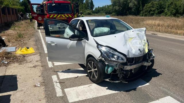 Coche siniestrado en el accidente de Simancas