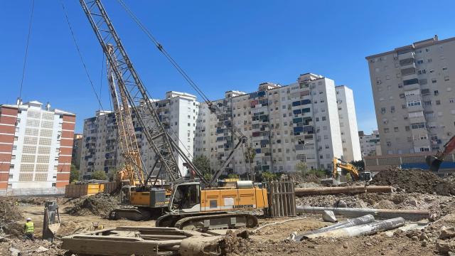 Imagen de archivo de la construcción de una promoción de viviendas en Málaga capital.