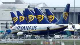 Aviones de Ryanair en el aeropuerto de Dublín.