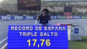 Jordan Díaz y su récord de España de triple salto.