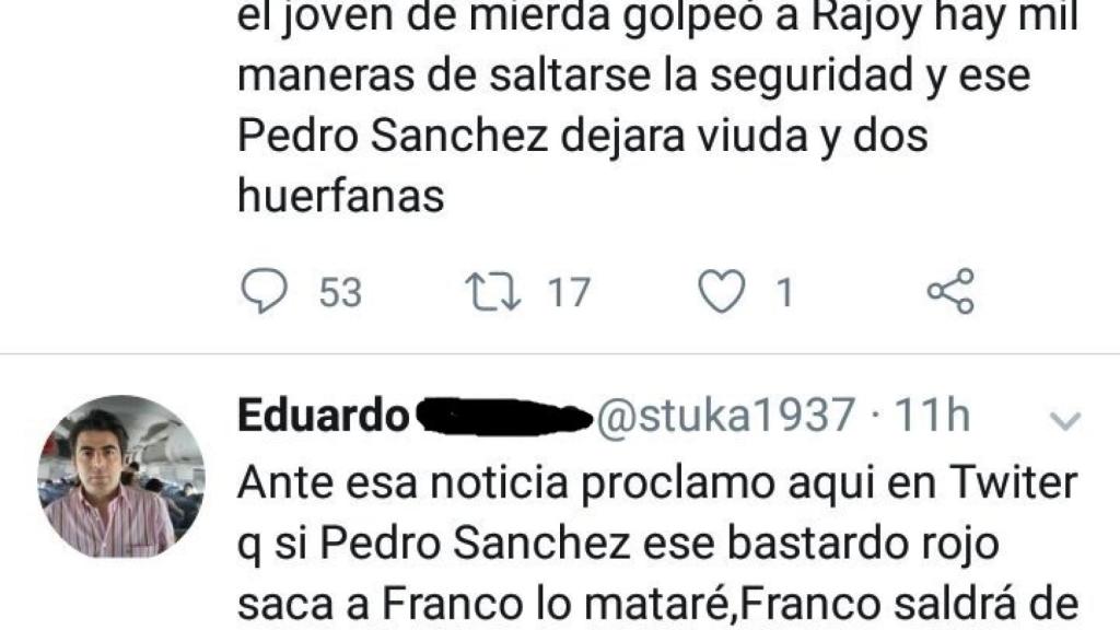 Algunos de los comentarios escritos por el acusado.