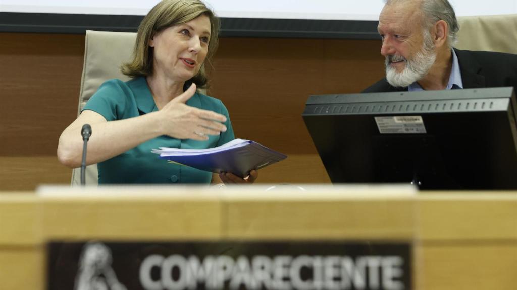 La vicepresidenta de la Comisión Europea, Vera Jourová, este martes en el Congreso.