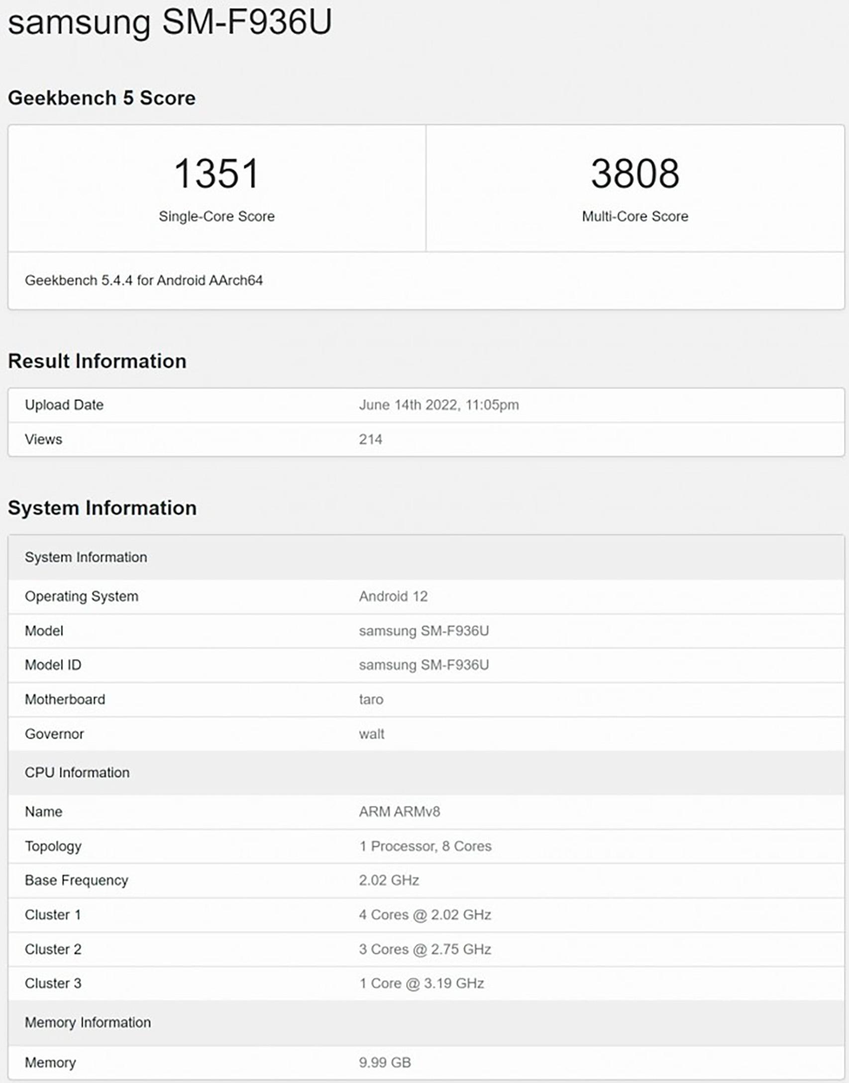 On its way through Geekbench