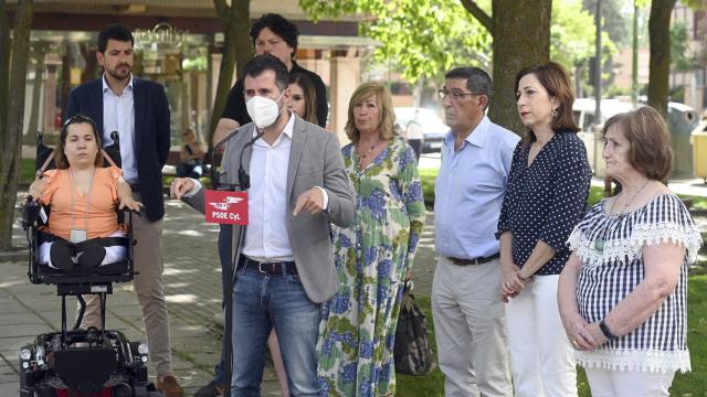 El líder del PSOE en Castilla y León, Luis Tudanca, durante su intervención de este jueves en Burgos.