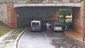 El túnel de Los Alcaldes tras la tormenta de este jueves.