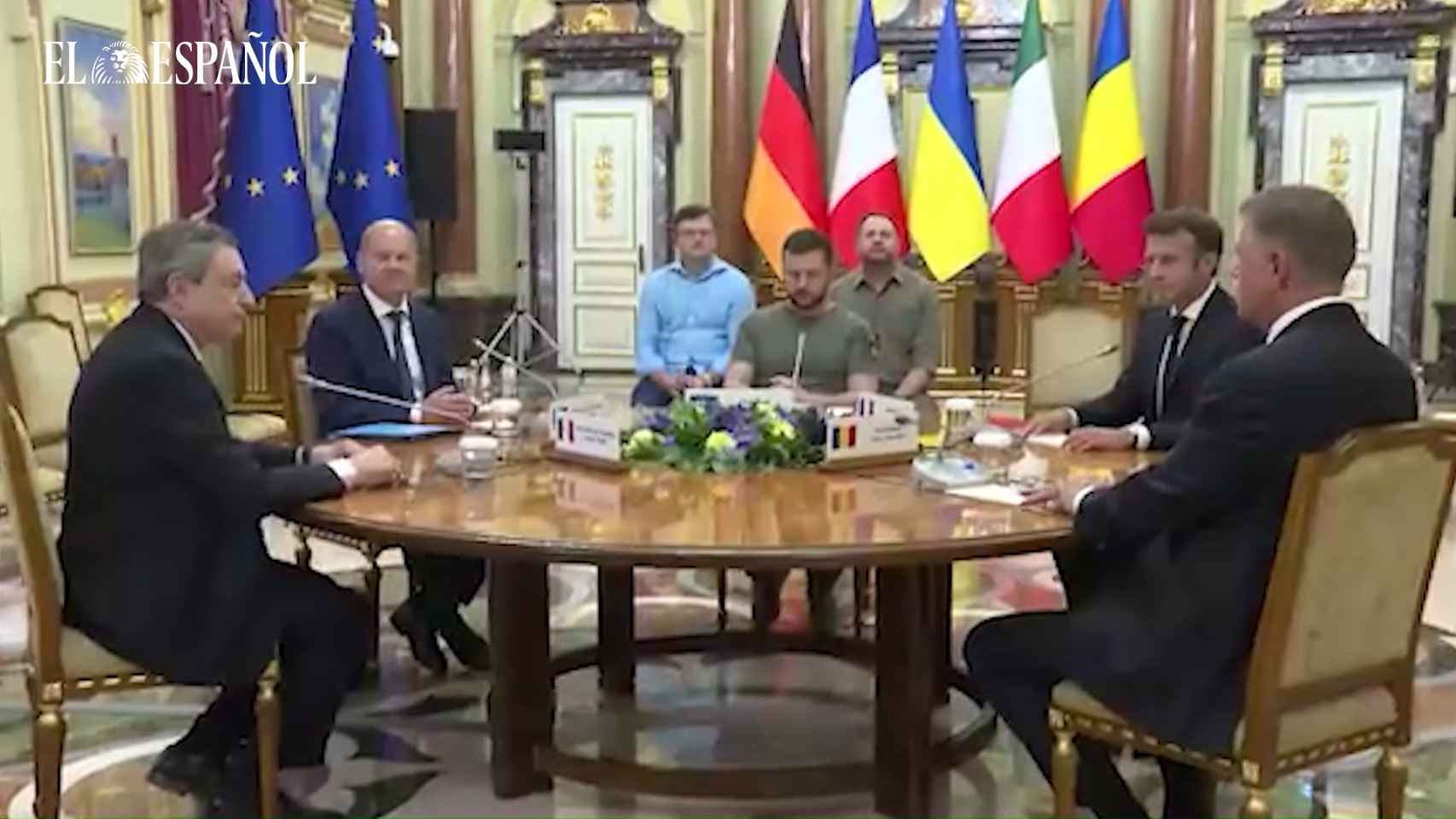 Macron, Scholz y Draghi se reúnen en Kiev con Zelenski