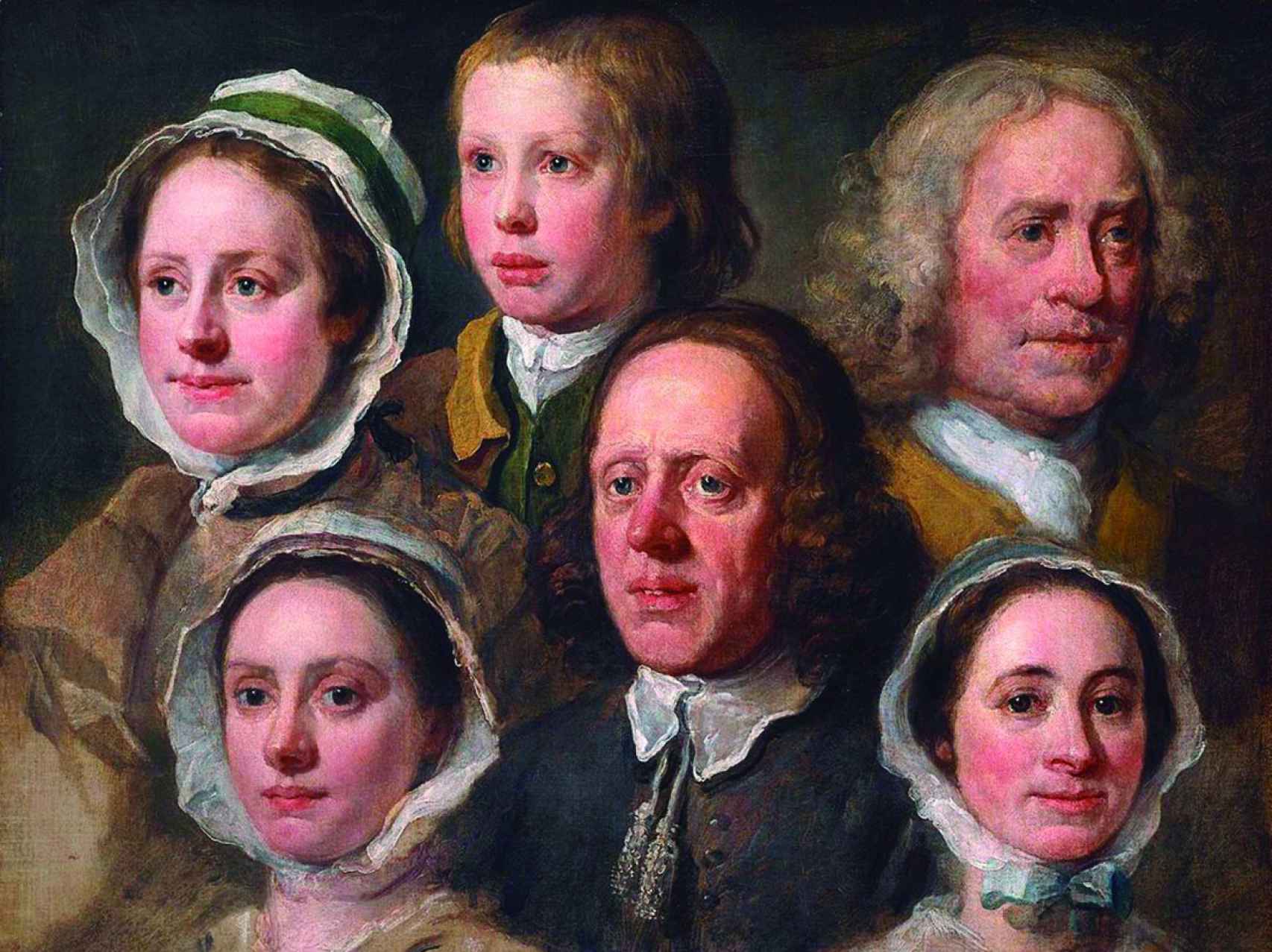 William Hogarth: 'Heads of Six of Hogarth’s Servants' ('Los sirvientes del pintor'), h. 1750-55 (Tate Britain, Londres)