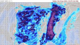 El mapa de la inestabilidad compartido por el departamento de Climatología de la UA.