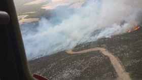 Vista aérea del incendio en Ayoó de Vidriales (Zamora)