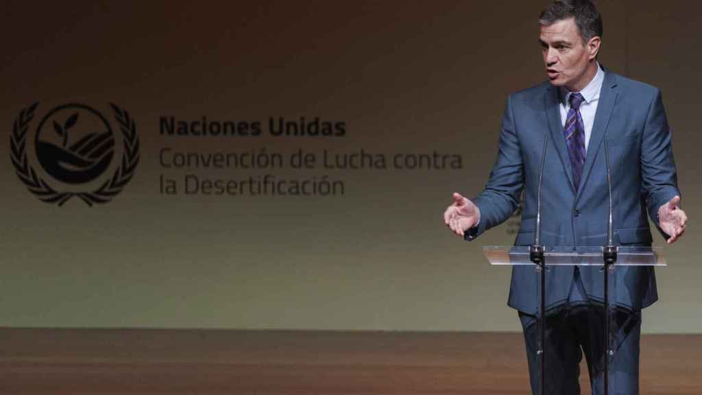 Pedro Sánchez, en la Convención de Lucha contra la Desertificación  de Naciones Unidas, celebrada hoy en Madrid.
