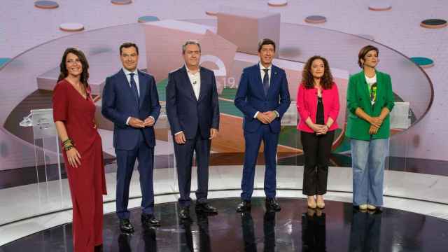 Los candidatos a la presidencia de la Junta de Andalucía, en el debate de TVE.