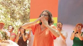 Mónica Oltra, durante el acto de Compromís de este sábado en Valencia.