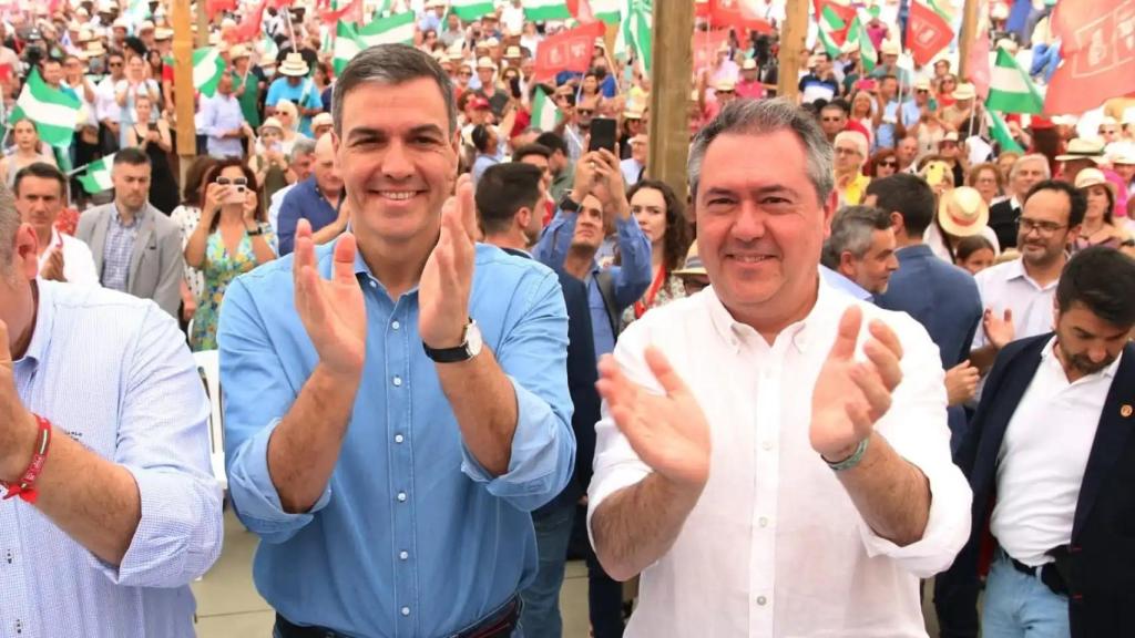 Juan Espadas con Pedro Sánchez en un mitin