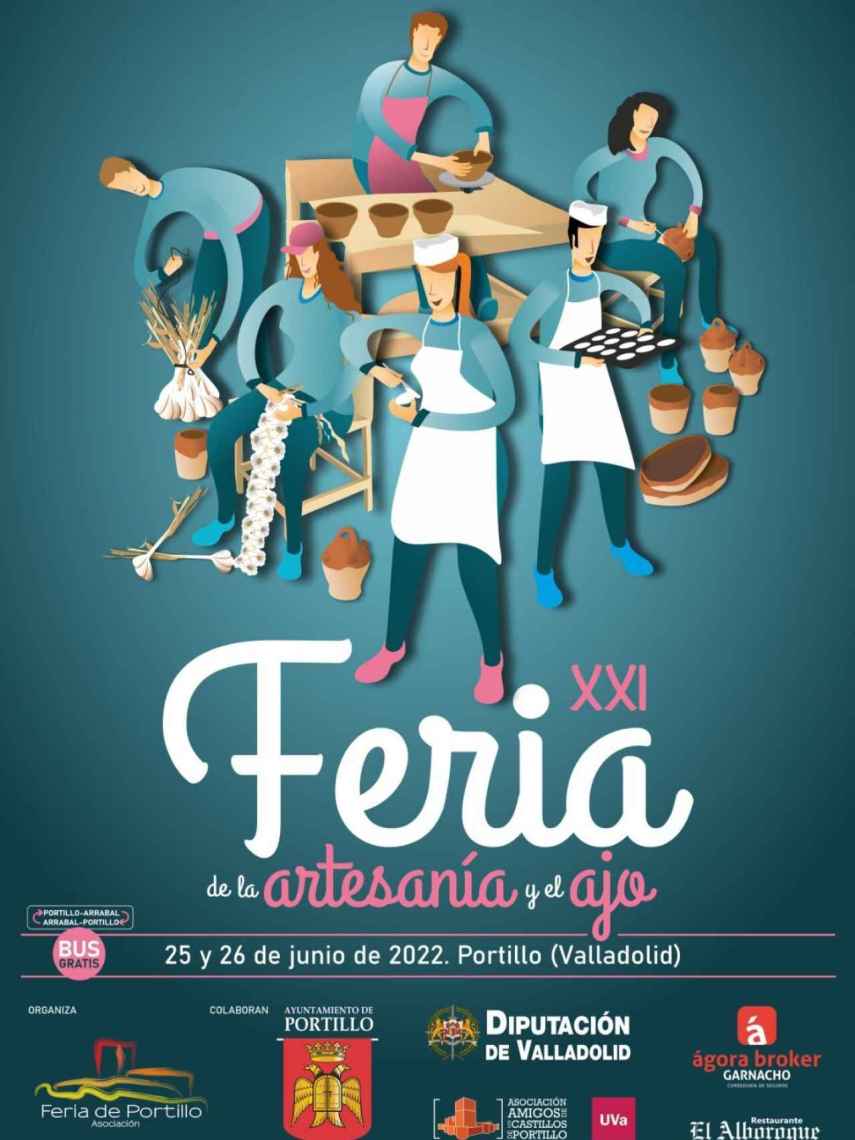 Cartel del programa de la Feria de la Artesanía y el Ajo de Portillo 2022