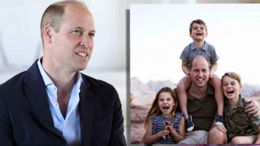 El príncipe Guillermo junto a sus hijos en un montaje de JALEOS.
