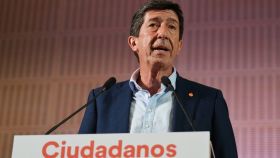 Juan Marín, en su comparecencia ante los medios tras desaparecer del Parlamento de Andalucía.
