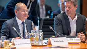 El canciller alemán, Olaf Scholz, y el ministro de Asuntos Económicos y Protección del Clima, Robert Habeck, durante la primera reunión de la 'Alianza de la Transformación' el pasado 14 de junio.